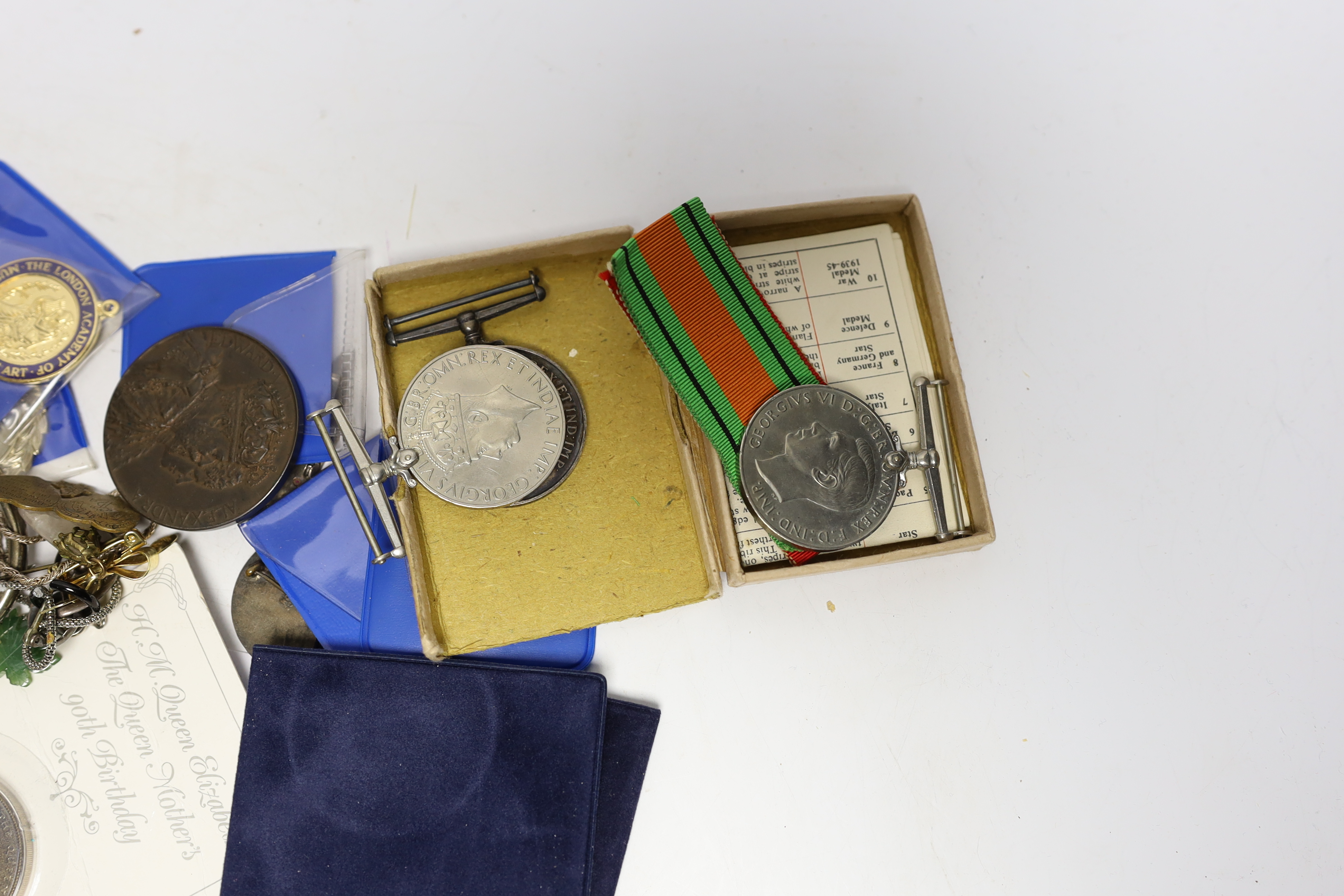 Sundry items including jewellery, medals, coins etc.